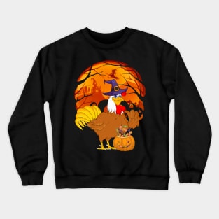 Chicken pumpkin witch Crewneck Sweatshirt